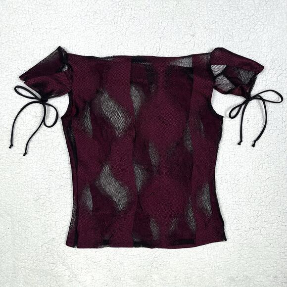 2001 Lip Service Hour of Darkness Blouse Top Purple Medium Y2K Vintage Goth - Picture 5 of 16